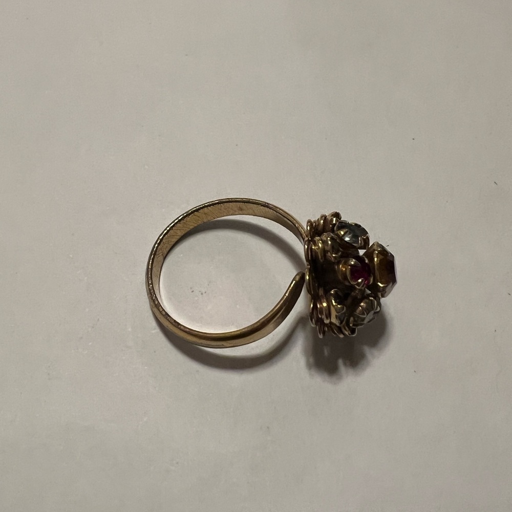 Fruit salad rhinestone Judy Lee adjustable ring - Picture 4 of 8